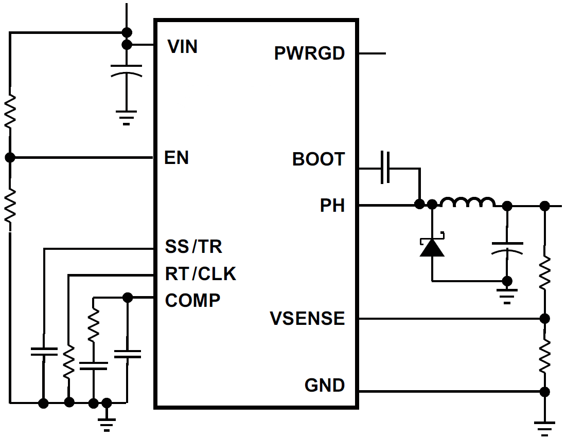 Schematic - Texas Instruments TPS54060/TPS54260 Step-Down Converters