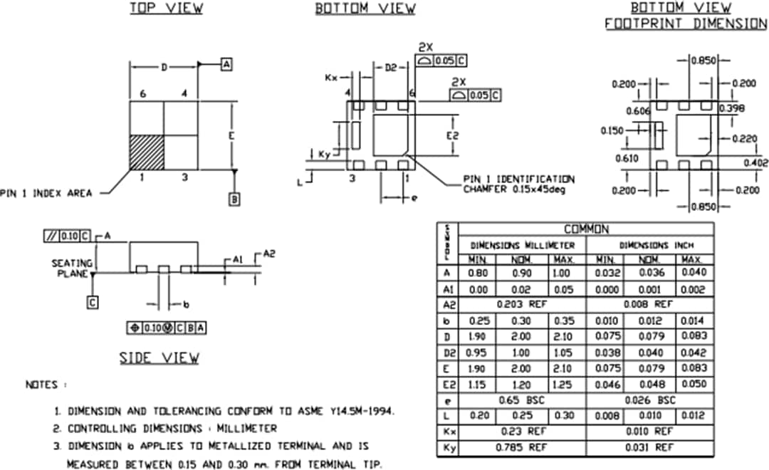 Mechanical Drawing - Infineon Technologies Ultra Compact PQFN HEXFET® Power MOSFETs