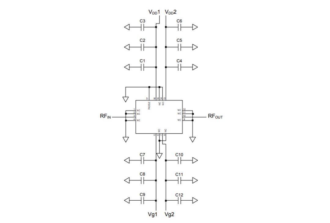Application Circuit Diagram - MACOM MAAL-010528 X-Band LNA