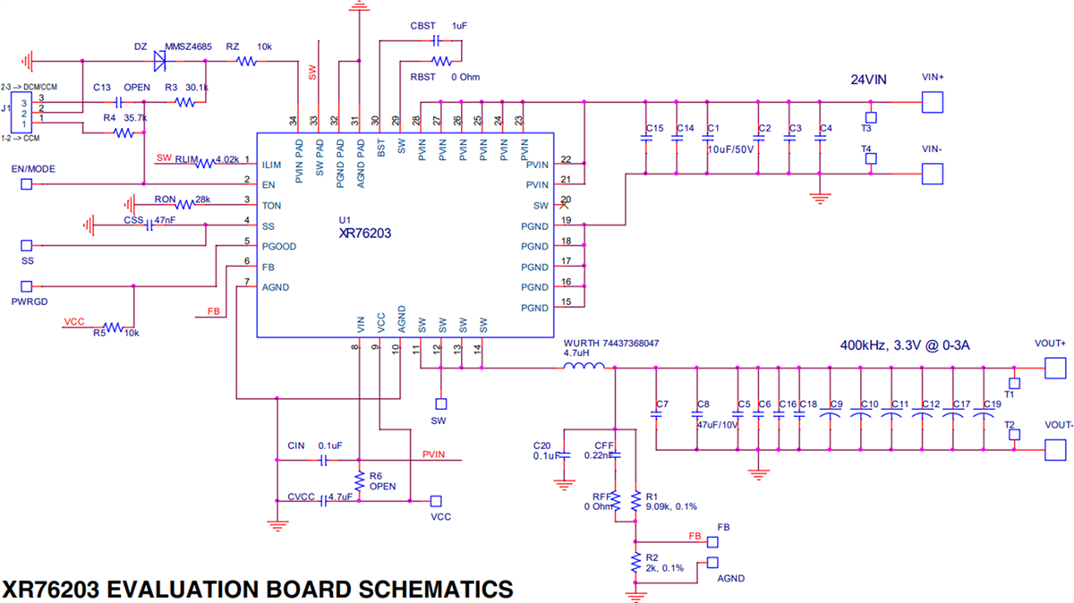 Schematic - MaxLinear XR76203EVB, XR76205EVB, & XR76208EVB Eval Boards