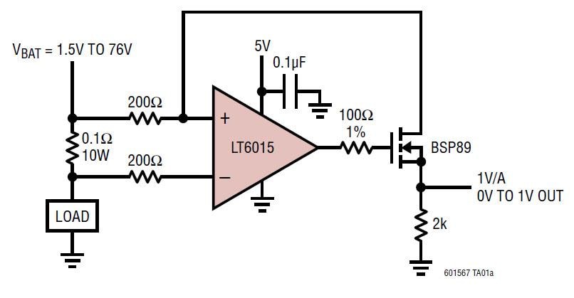 Application Circuit Diagram - Analog Devices Inc. LT6015 Over-The-Top® Precision Op Amps