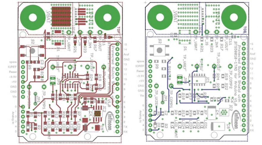 Location Circuit - Infineon Technologies SHIELDBTS500101T Arduino High Side Switch Shield