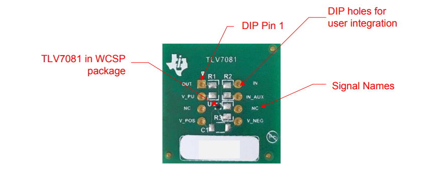 Location Circuit - Texas Instruments TLV7081EVM Evaluation Module Breakout Board