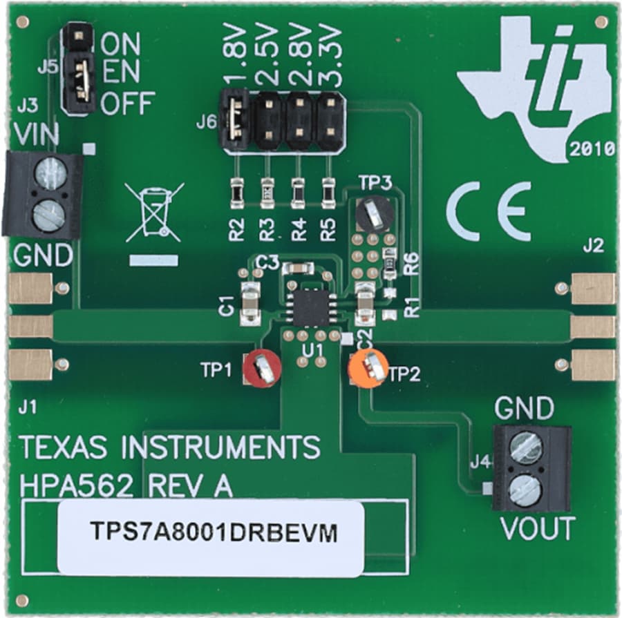 Mechanical Drawing - Texas Instruments TPS7A8001DRBEVM Evaluation Module (EVM)