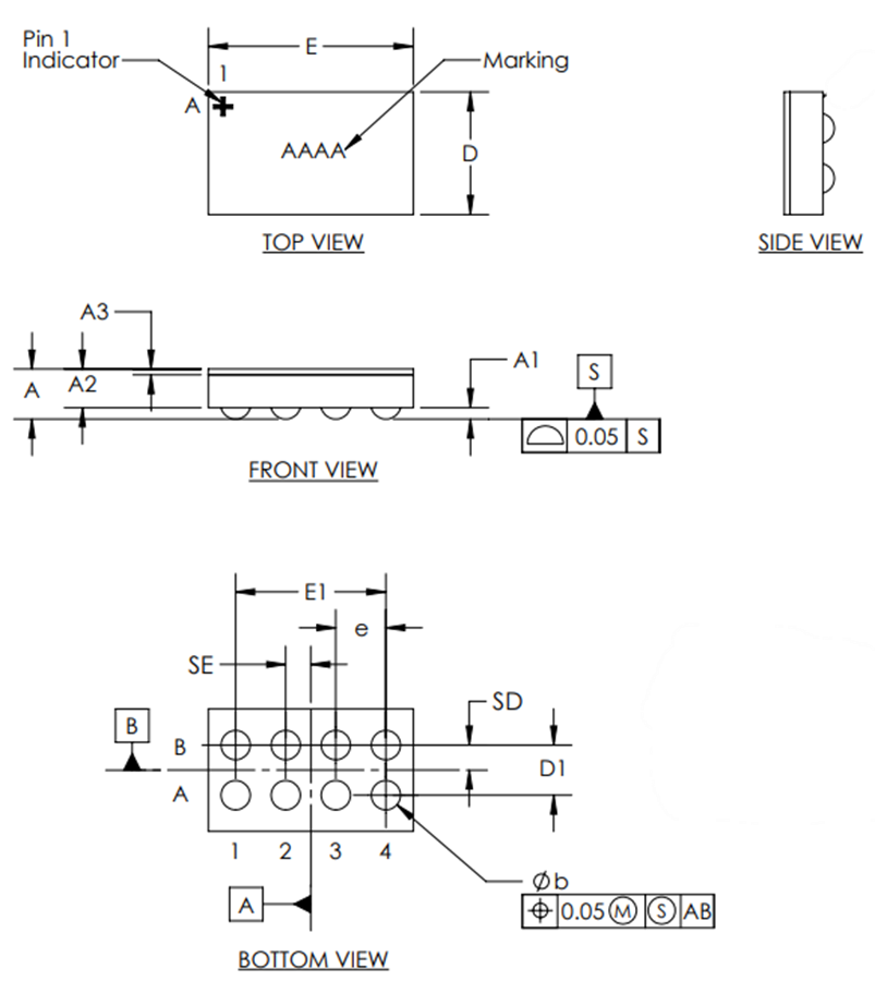 Mechanical Drawing - Analog Devices / Maxim Integrated MAX19777 12-Bit ADCs