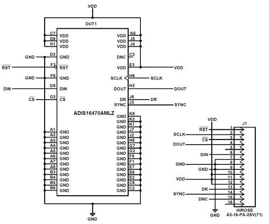 Schematic - Analog Devices Inc. ADIS1647x/PCBZ Breakout Boards