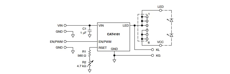 Schematic - onsemi CAT4101AEVB Evaluation Board
