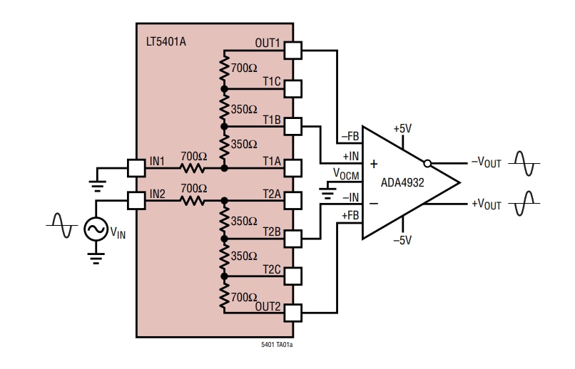 Application Circuit Diagram - Analog Devices Inc. LT5401 Matched Resistor Network