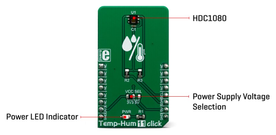 Mikroe MIKROE-3469 Temp & Hum 11 Click