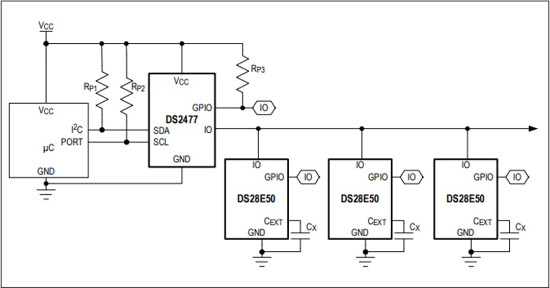 Application Circuit Diagram - Analog Devices / Maxim Integrated DS2477 Secure I2C Coprocessor
