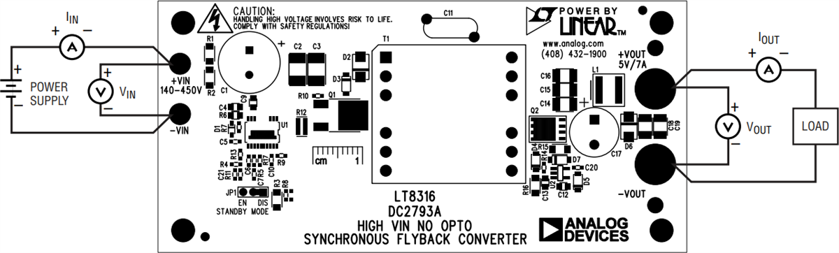 Mechanical Drawing - Analog Devices Inc. LT8316 Demo Board DC2793A
