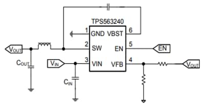 Schematic - Texas Instruments TPS563240 Synchronous Step-Down Voltage Regulators