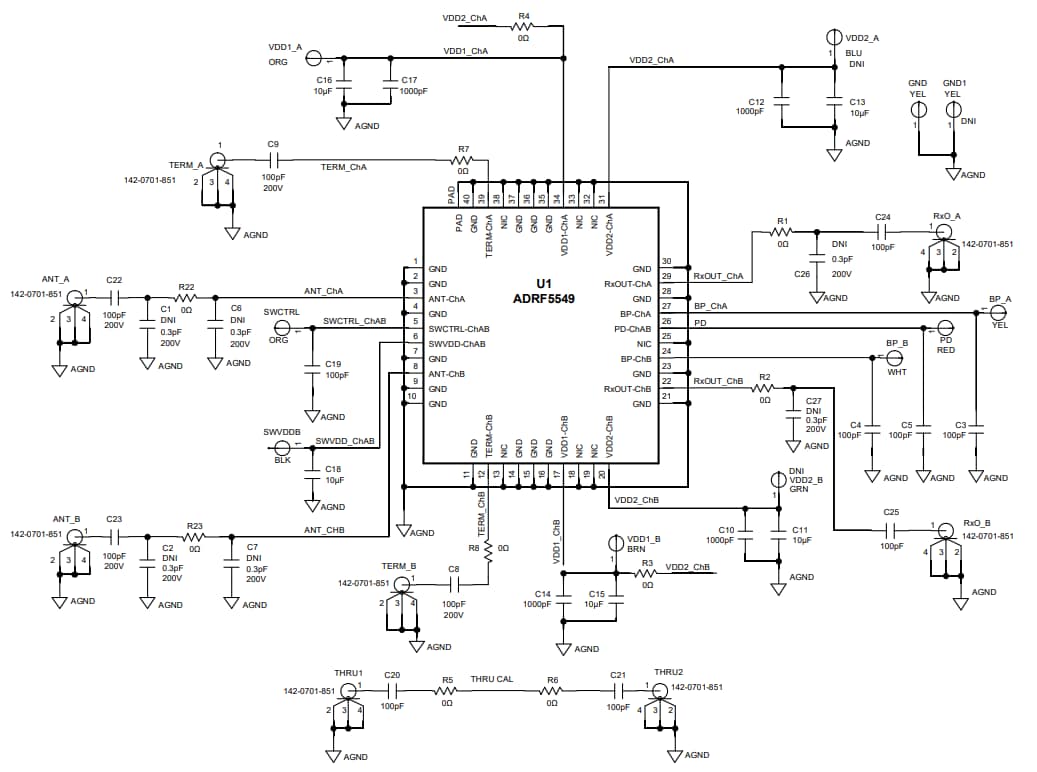 Schematic - Analog Devices Inc. ADRF5549-EVALZ Evaluation Board