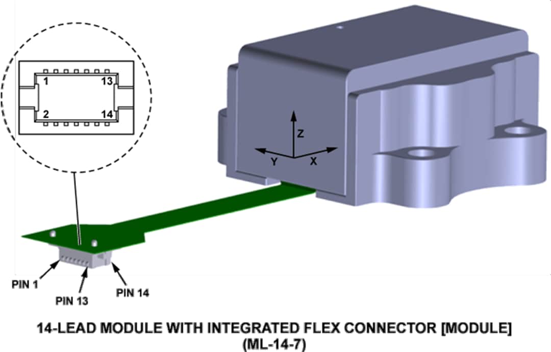 Mechanical Drawing - Analog Devices Inc. ADcmXL1021-1 Vibration Sensor