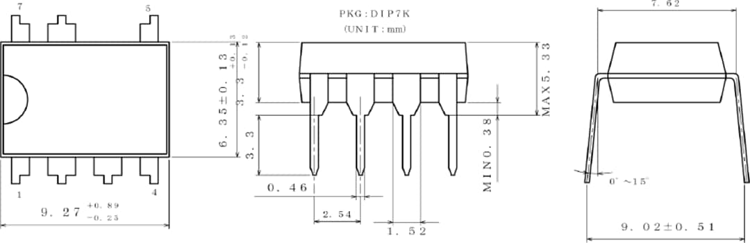 Mechanical Drawing - ROHM Semiconductor BM2P PWM DC-DC Converters