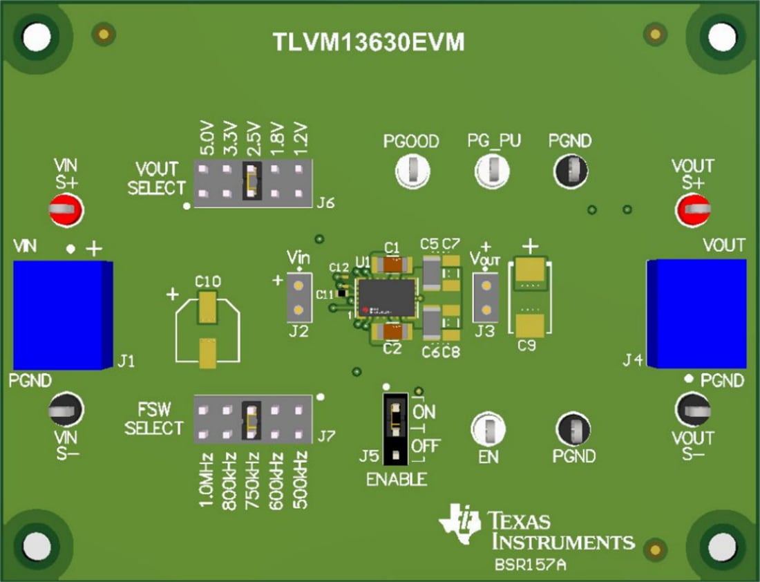 Mechanical Drawing - Texas Instruments TLVM13630EVM Evaluation Board (EVM)