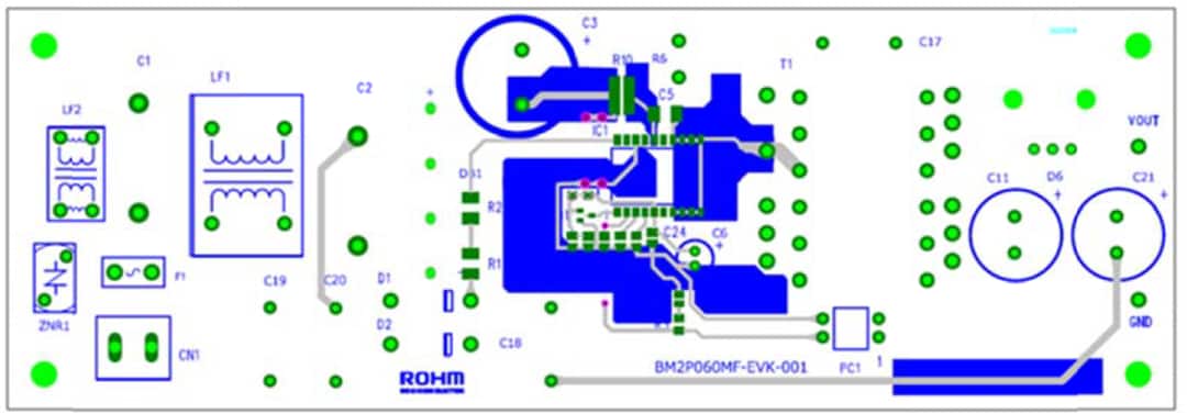 Mechanical Drawing - ROHM Semiconductor BM2P060MF-EVK-001 Evaluation Board