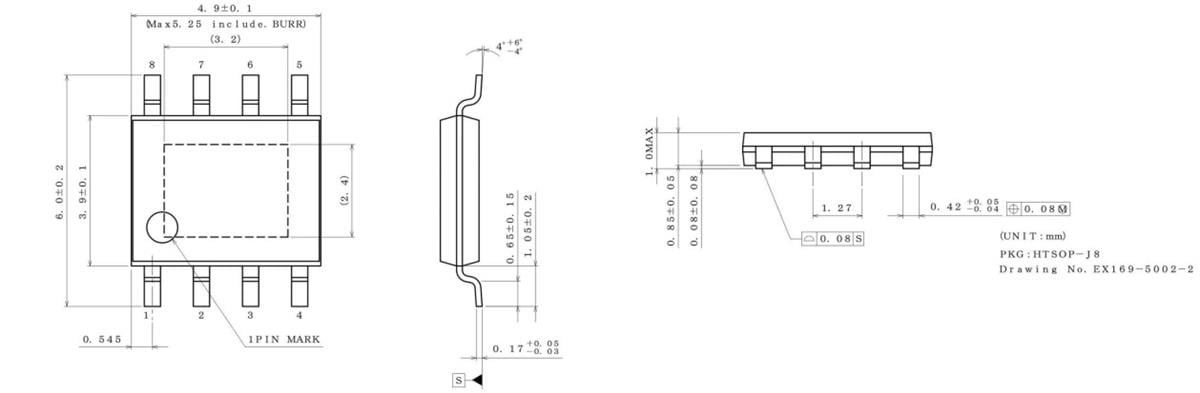 Mechanical Drawing - ROHM Semiconductor BV1Hx High Side Switches