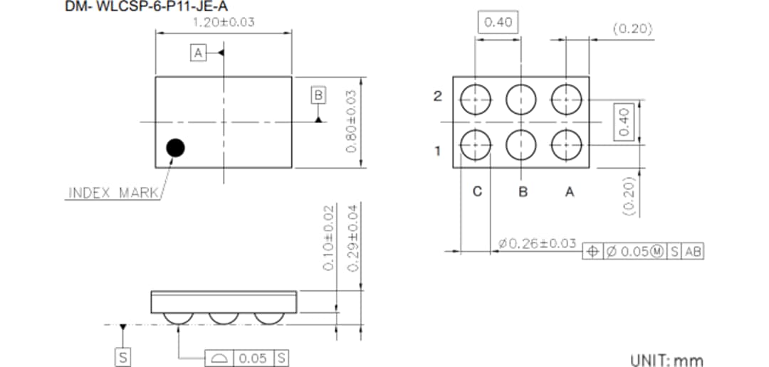 Mechanical Drawing - Nisshinbo RP120Z LDO Regulators