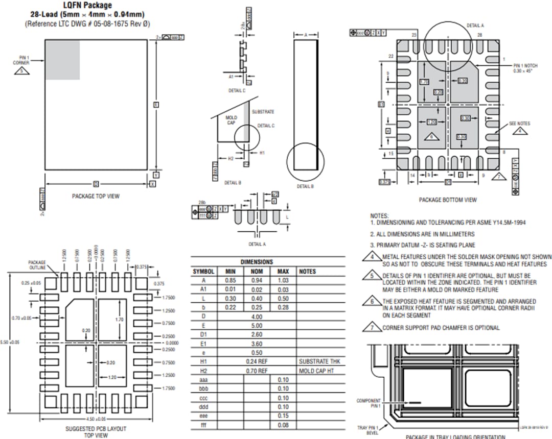 Mechanical Drawing - Analog Devices Inc. LT8638S Synchronous Step-Down Silent Switcher® 2