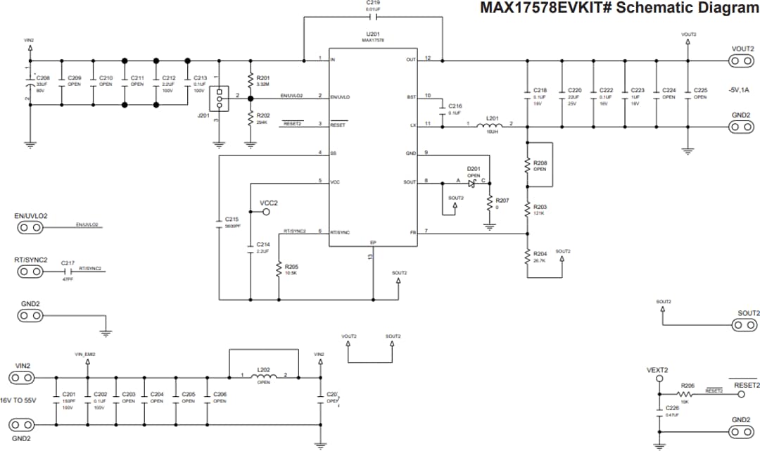 Schematic - Analog Devices / Maxim Integrated MAX17577EVKIT & MAX17578EVKIT Evaluation Kits