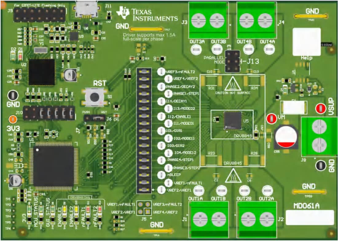 Mechanical Drawing - Texas Instruments DRV8849EVM Stepper Motor Driver EVM