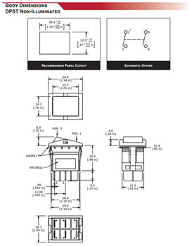 Chart - E-Switch RB5 Rocker Switches