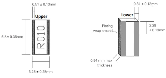 Mechanical Drawing - Welwyn / TT Electronics LRF4W Low Value 4W Chip Resistors