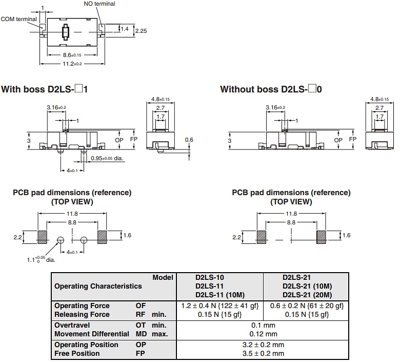 Omron Electronics D2LS Gaming Switches