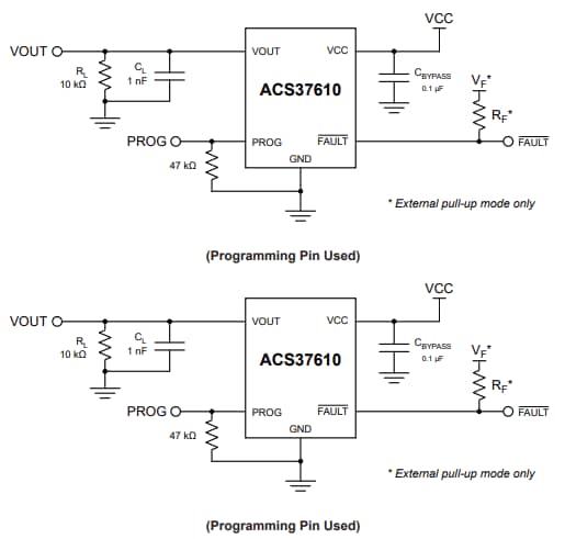 Application Circuit Diagram - Allegro MicroSystems ACS37610 Current Sensor ICs