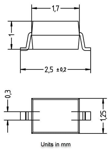 Mechanical Drawing - Diotec Semiconductor ESDx Suppressors/TVS Diodes