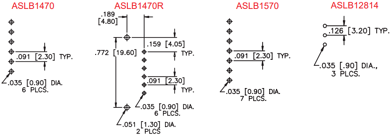 Chart - APEM ASLB Miniature Slide Switches
