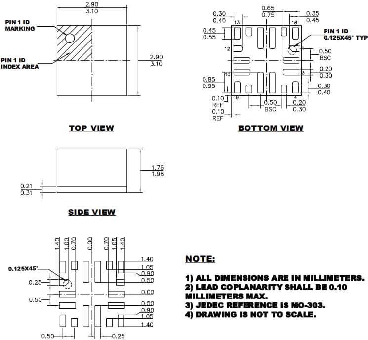 Mechanical Drawing - Monolithic Power Systems (MPS) MPM4730 Buck-Boost Modules