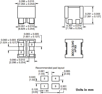 Mechanical Drawing - Vishay / Dale IHLD2525GG-A1 SMD Power Inductors