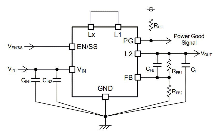 Application Circuit Diagram - Torex Semiconductor XCL247/XCL248 Micro DC/DC Converters