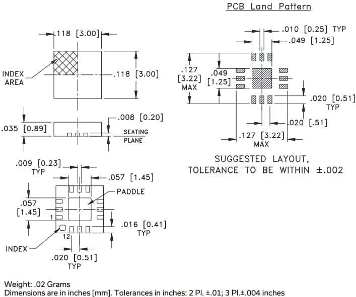 Mechanical Drawing - Mini-Circuits GP2 Power Splitters