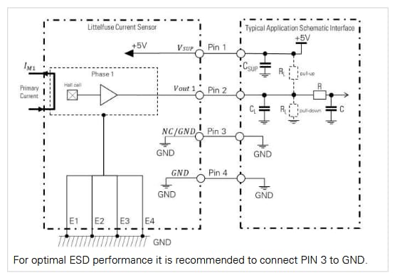 Application Circuit Diagram - Littelfuse CH1P01xM Current Sensors